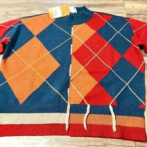 NWT Tru Luxe Jeans Mixed Material Sweater. Size Med